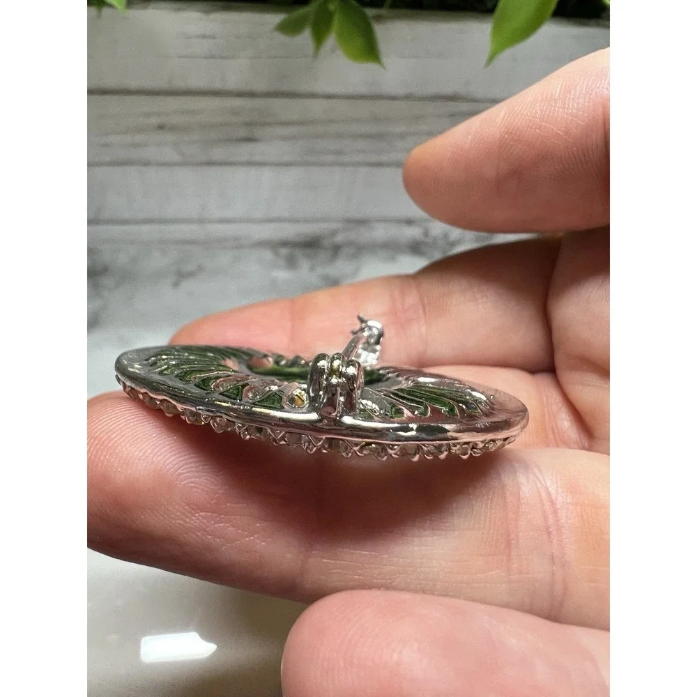 1930's Art Deco Crystal Target‎ Brooch Pin Missing One Stone
